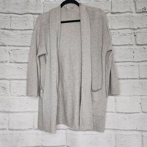 Wilfred Aritzia Silk Cashmere Blend Open Front Knitted Cardigan Gray Size Small